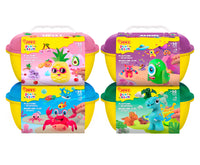JOVI Play&Fun Natürliche Knete im Koffer Jurassic – Set mit Zubehör