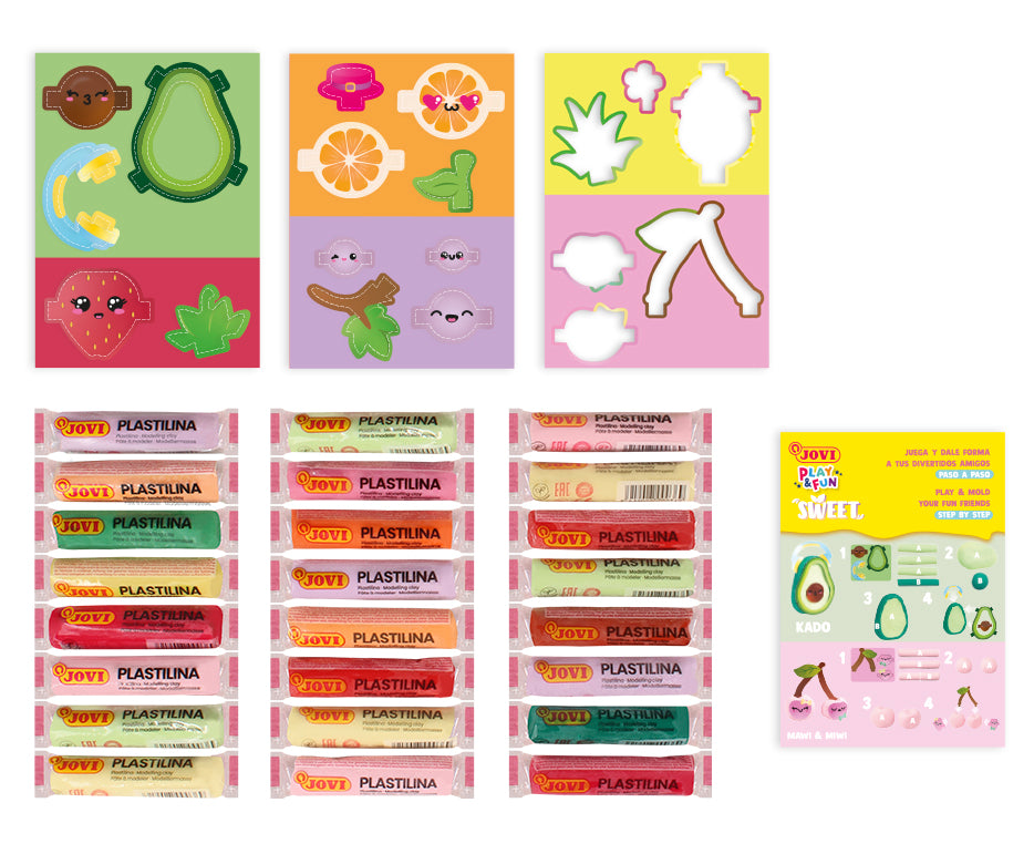 JOVI Play&Fun Natürliche Knete im Koffer Sweet – 50 Stk.