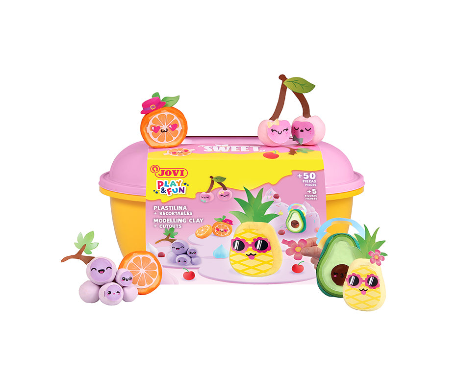 JOVI Play&Fun Natürliche Knete im Koffer Sweet – 50 Stk.
