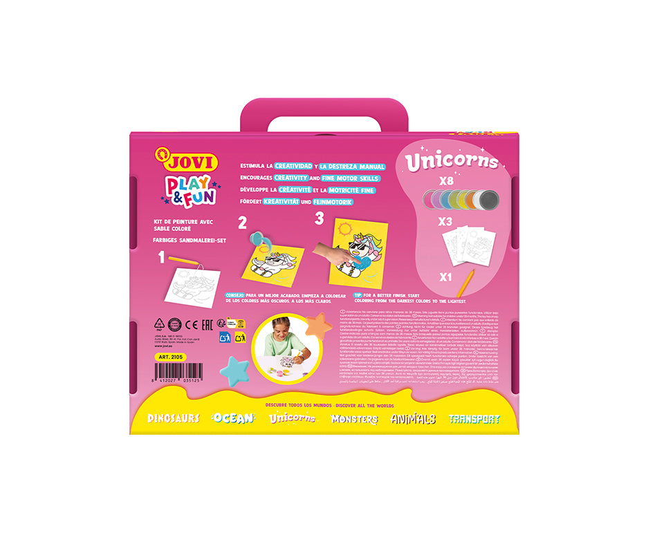 Sandbild-Set JOVI Play&Fun Unicorns - 12 tlg.