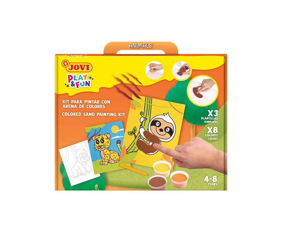 JOVI Play&Fun Sandbilder Kreativ-Set Tiere – 12-teilig