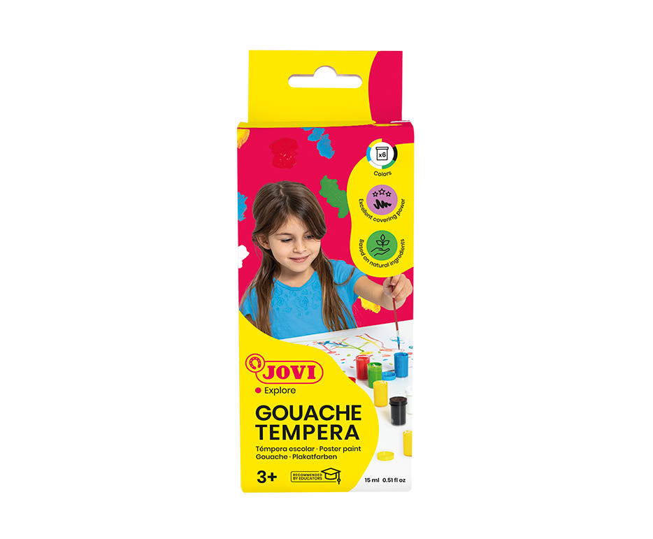 JOVI Premium Temperafarben 6 x 15 ml mit Pinsel
