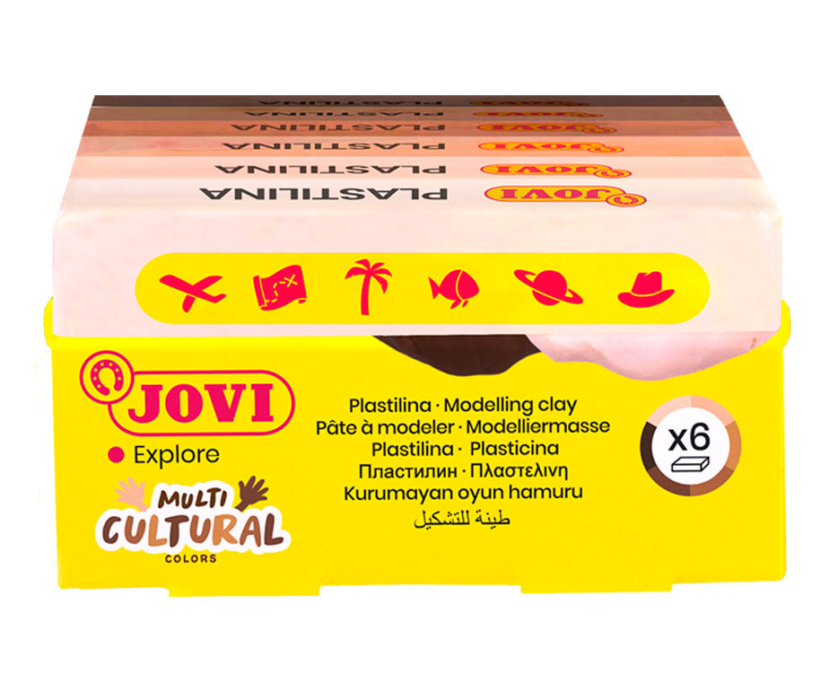 JOVI natürliche Knete Hautfarben 6 x 50 g