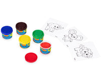 JOVI Fingermalfarben-Set im Eimer 5 x 35 ml mit Schablonen