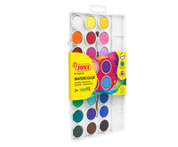 JOVI Deckfarbkasten 24 Farben mit Pinsel (Durchmesser 22 mm)