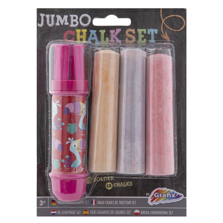 Jumbo-Straßenmalkreiden mit Halter 3er-Set | verschiedene Farben — Bild 4
