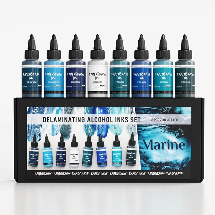 KAMENSKAYA Delaminierungsfarben Set 'Marine' 8x30 ml — Bild 5