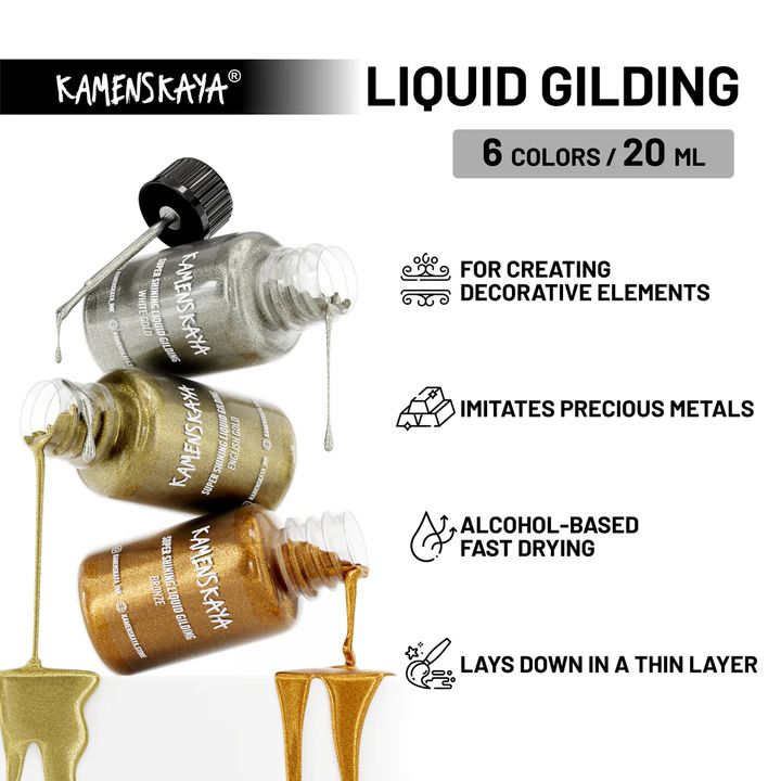 Kamenskaya Flüssigmetall für Vergoldungen 100 ml | verschiedene Farbtöne — Bild 9