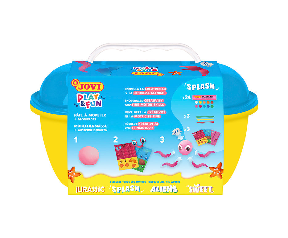 Knetmasse-Set JOVI Play&Fun Splash 360 g im Koffer