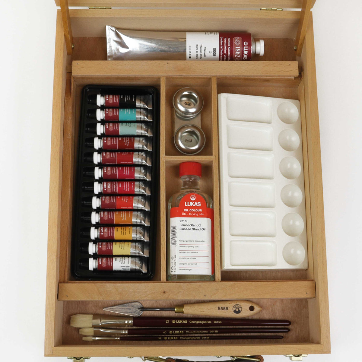 Koffer / LUKAS 1862 Ölfarben-Set 12 x 10 ml mit Zubehör