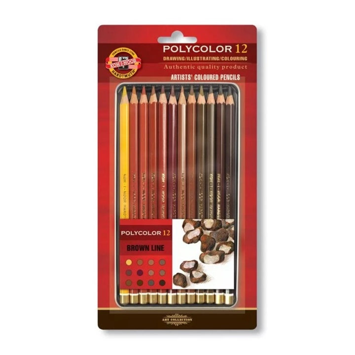 KOH-I-NOOR Polycolor Bleistifte / Brauntöne, 12 Stück — Bild 1