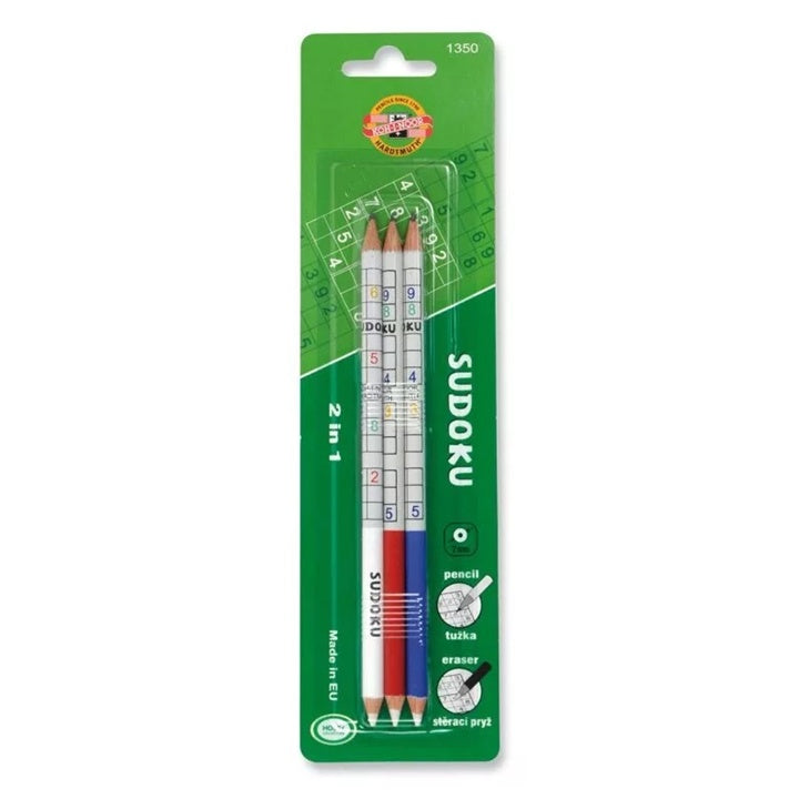 KOH-I-NOOR Sudoku Graphitstifte 3 Stück mit Radiergummi — Bild 2
