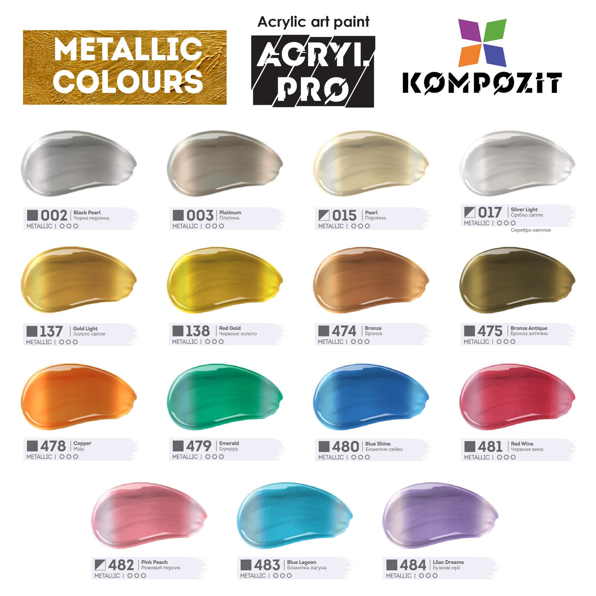 ACRYL PRO ART Kompozit Metallic-Acrylfarbe 75 ml
