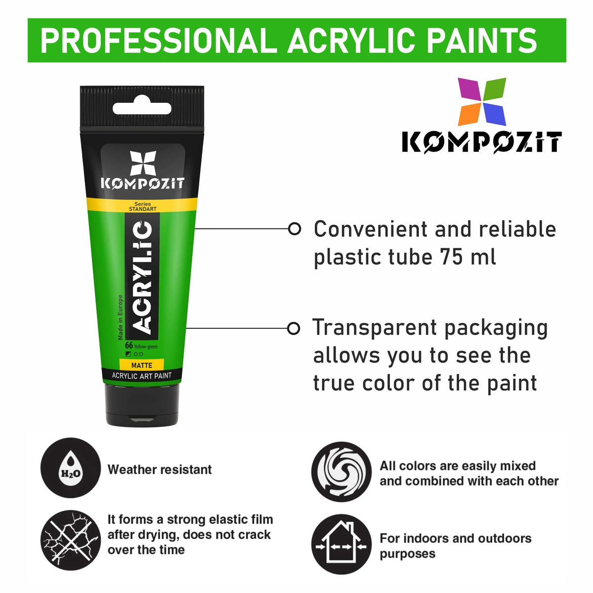Kompozit STANDART Fluorescent Acrylfarbe 75 ml