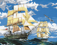 Kreatives Set für die Malerei auf Leinwand - Segelschiffe — Bild 2