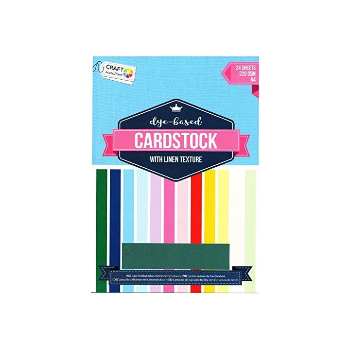 Kreativkarton Craft Sensations mit Leinentextur A4 - 24 Blatt | verschiedene Designs — Bild 2