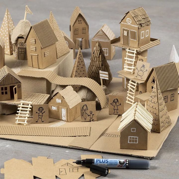 Kreativpapier-Set Häuser und Bäume — Bild 10