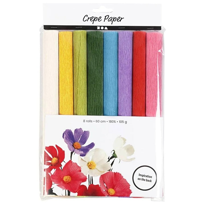 Krepppapier, 25 × 60 cm, 8er-Set | verschiedene Farben — Bild 1