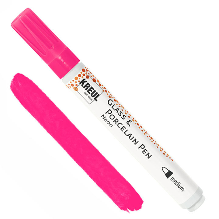 KREUL Glas- und Porzellanmalstift MEDIUM Effekt – Neon Rosa
