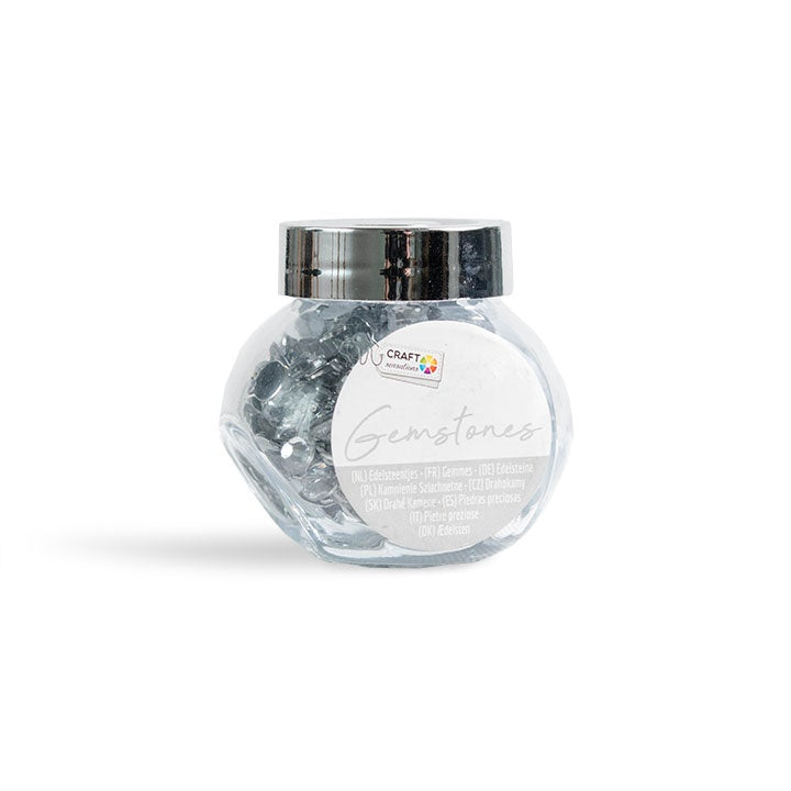 Künstliche Strasssteine im Glas – Silber