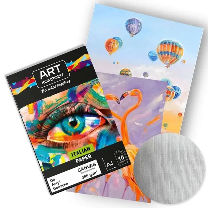 Kunst Kompozit Leinwand strukturiertes Papier Block A4 10 Blätter 360g/m2 — Bild 2