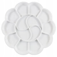Kunststoff-Malpalette in Blumenform 20 cm | Weiß Phoenix