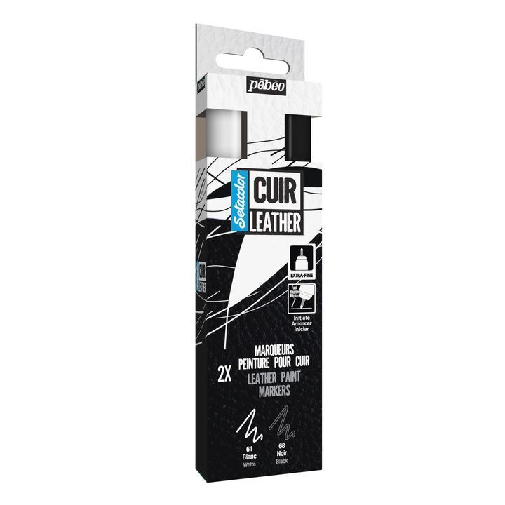 Ledermarker Pebeo Setacolor - Set weiß und schwarz 2 Stück — Bild 1