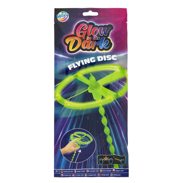 Leuchtende Flugscheibe für Spielspaß im Freien bei Tag und bei Dunkelheit.