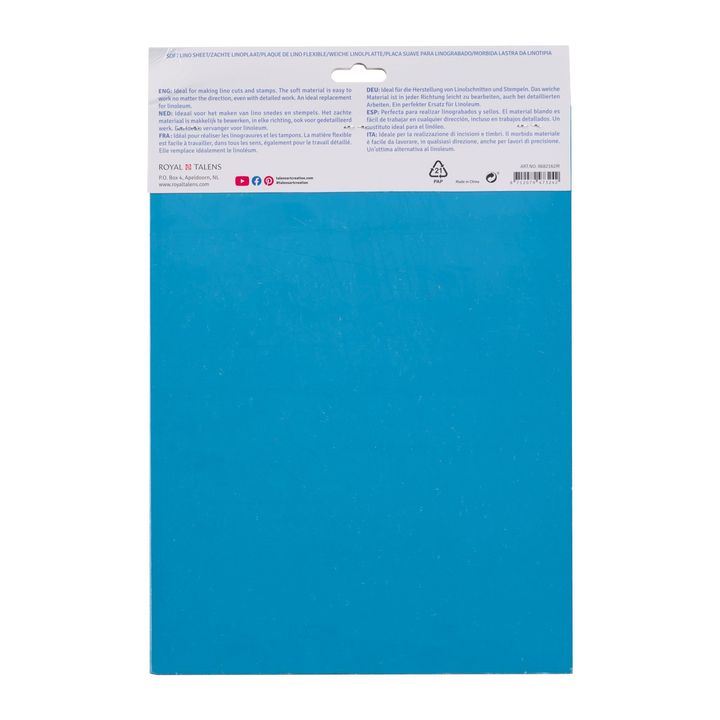 Linoleum blau weich 23 x 30 cm — Bild 1