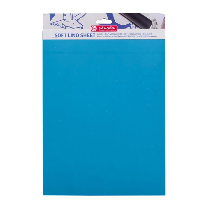 Linoleum blau weich 23 x 30 cm — Bild 4