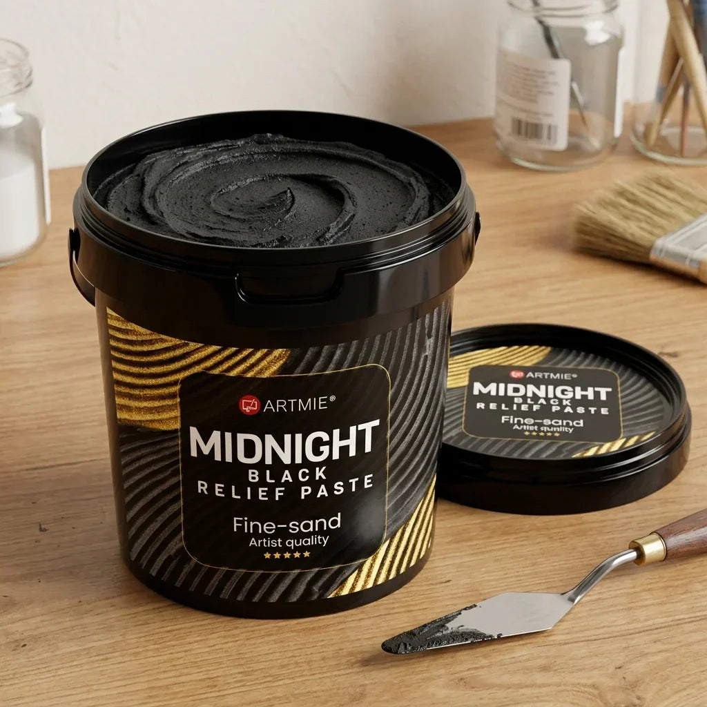 ARTMIE Midnight 3D Strukturpaste Schwarz | verschiedene Größen