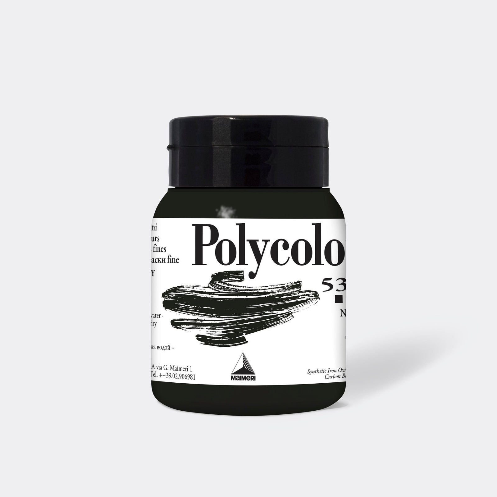 Feine Acrylfarbe MAIMERI Polycolor 500 ml – Schwarz