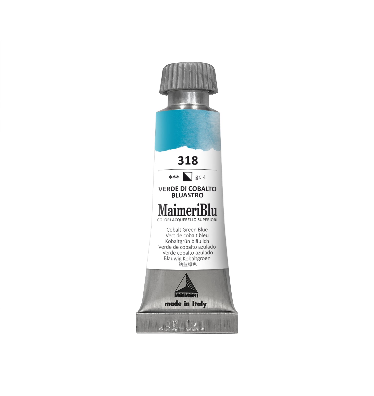 Professionelle Aquarellfarbe MAIMERI Maimeri Blu 12 ml – Kobaltgrün bläulich