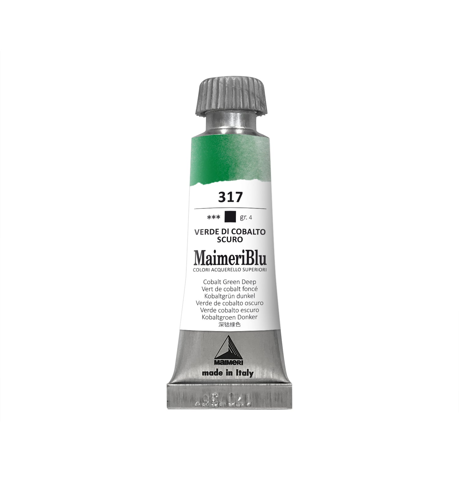 Professionelle Aquarellfarbe MAIMERI Maimeri Blu 12 ml – Kobaltgrün dunkel