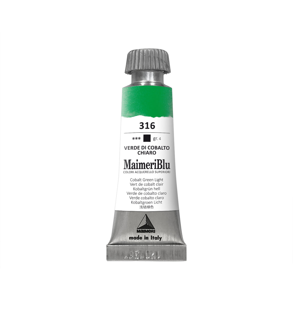 Professionelle Aquarellfarbe MAIMERI Maimeri Blu 12 ml – Kobaltgrün hell
