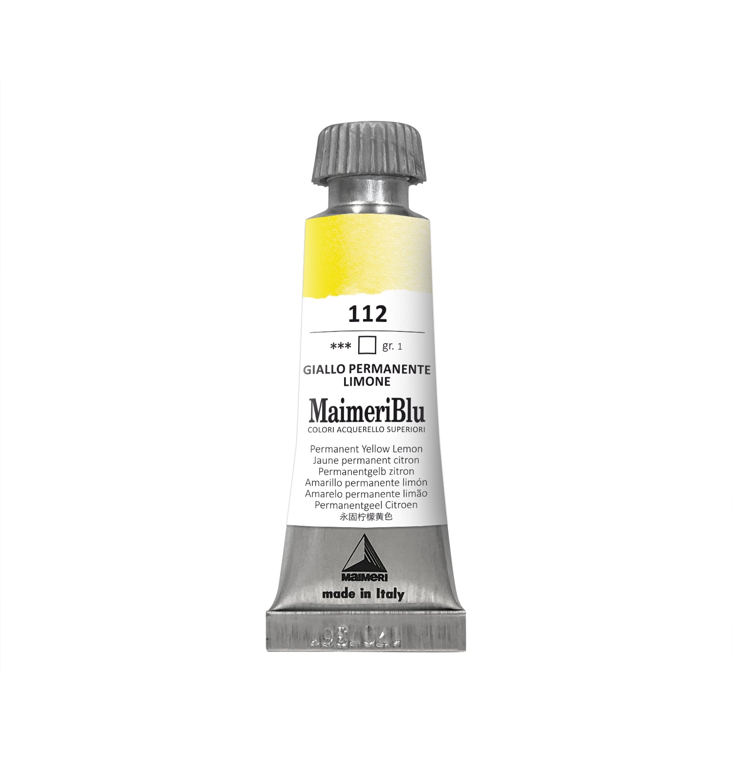 Professionelle Aquarellfarbe MAIMERI Maimeri Blu 12 ml – Permanentgelb Zitron