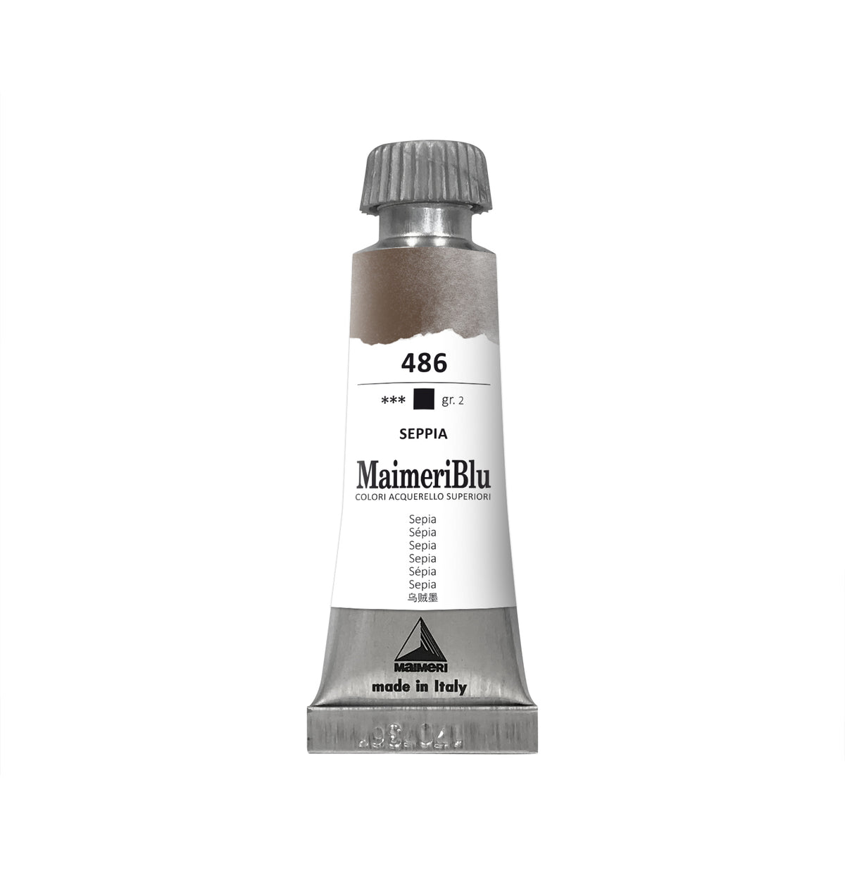 Professionelle Aquarellfarbe MAIMERI Maimeri Blu 12 ml – Sepia