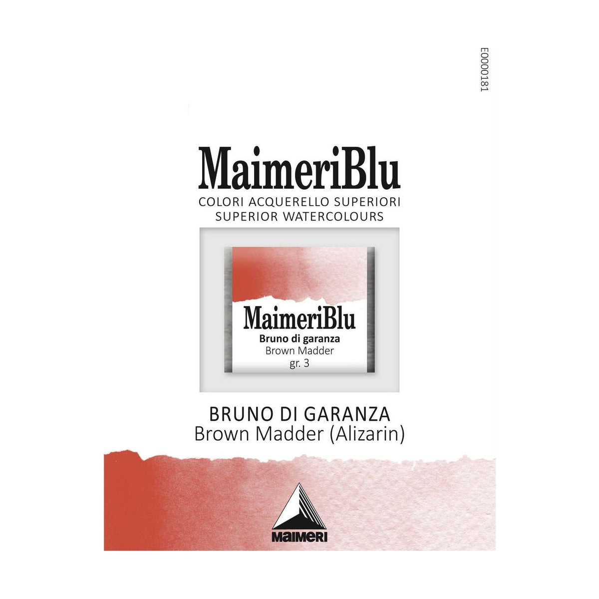 MAIMERI Blu Aquarellfarben Näpfchen 1,5 ml – Krappbraun Alizarin