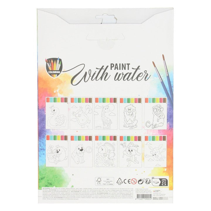 Malen mit Wasser Kit 10 Blätter + 2 Pinsel — Bild 1