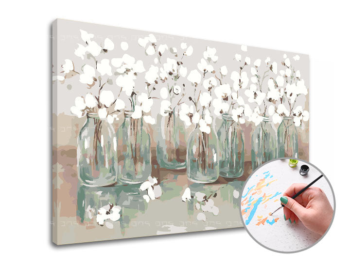 Malen nach Zahlen BLUMEN IM GLAS | mittlerer Schwierigkeitsgrad — Bild 1