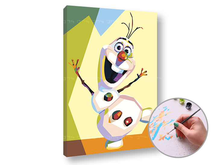 Malen nach Zahlen FROZEN OLAF | niedriger Schwierigkeitsgrad — Bild 1