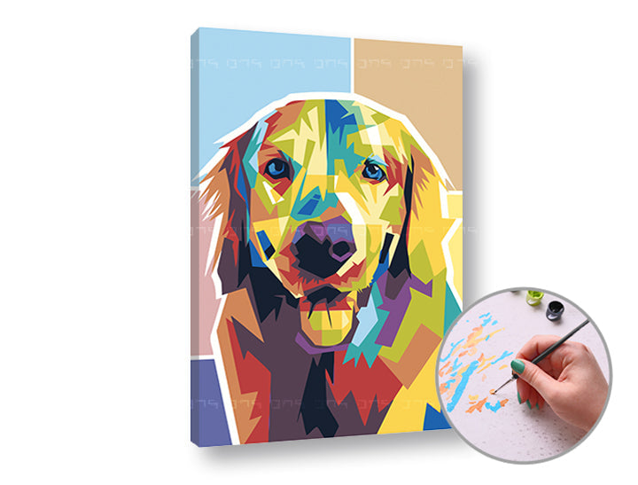 Malen nach Zahlen Set mit einem Golden Retriever Motiv | ARTMIE