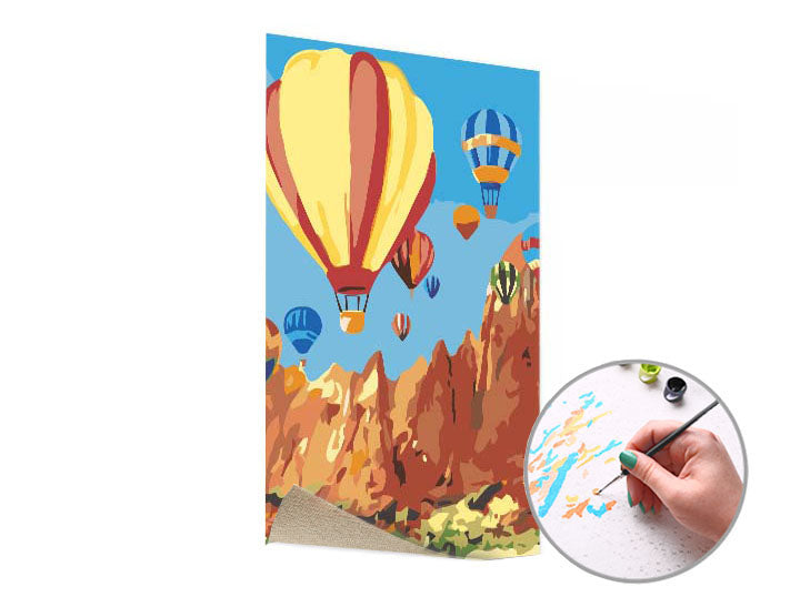 Malen nach Zahlen Heißluftballon – ohne Rahmen