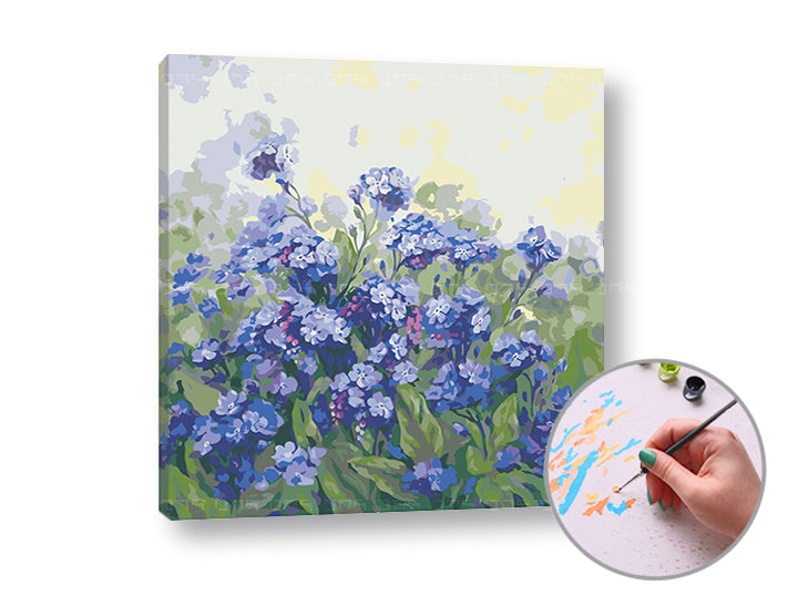 Malen nach Zahlen LILA BLUMEN | hoher Schwierigkeitsgrad — Bild 1