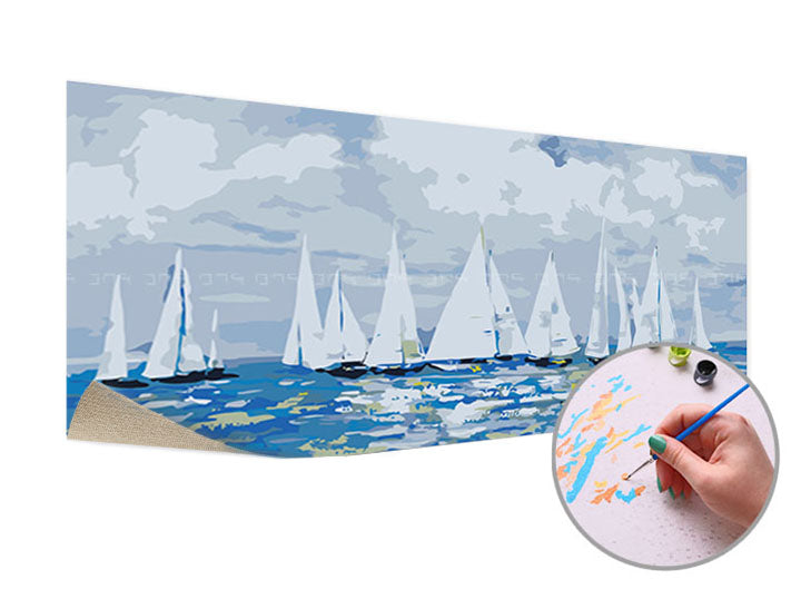 Malen nach Zahlen PLATES ON THE HORIZON – ohne Rahmen