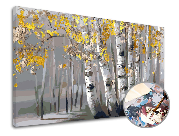 Malen nach Zahlen PREMIUM GOLD - Birch Grove — Bild 1