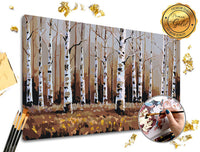 Malen nach Zahlen PREMIUM GOLD | Birkenwald — Bild 1