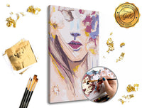 Malen nach Zahlen PREMIUM GOLD Set mit dem Motiv Frau mit Blumen | ARTMIE