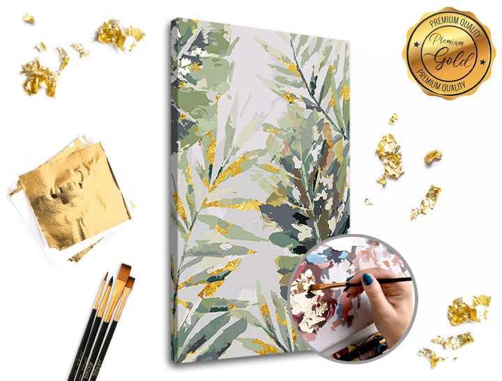 Malen nach Zahlen PREMIUM GOLD Set mit Dschungel-Motiv | ARTMIE