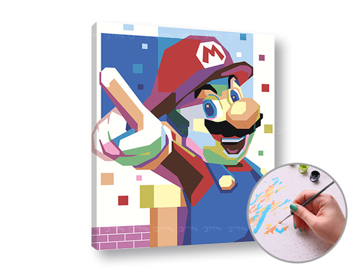 Malen nach Zahlen SUPER MARIO | niedriger Schwierigkeitsgrad — Bild 1